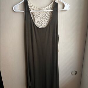 Heart Hips Olive dress with Cream Lace Detail